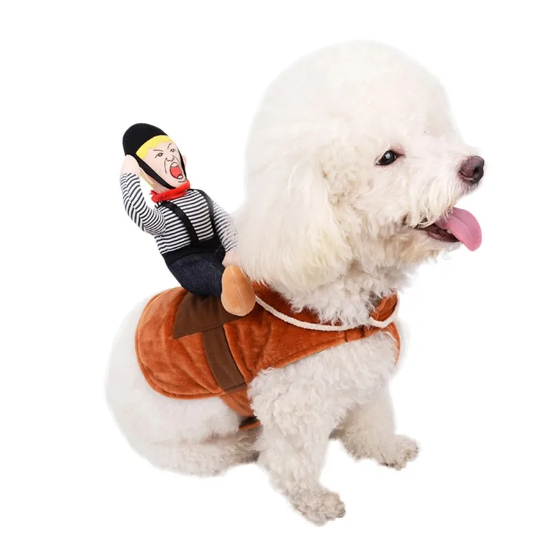 

Funny Puppy Cat Clothes Pet Riding Material Dress Small Medium Dog Leotard Coat Clothes Role Play Cat Pet Supplies