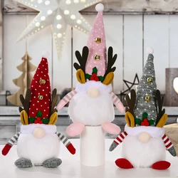Xmas Decorations Lamp Toys Faceless Old Man Doll With Light Rudolph Dwarf Doll Pendant Home Ornaments for Christmas Tree