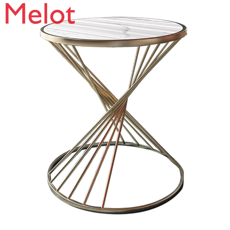 

Nordic Light Luxury Small Coffee Table Books Round Simple Marble Sofa Side Bedside Table Light Luxury Corner Furniture