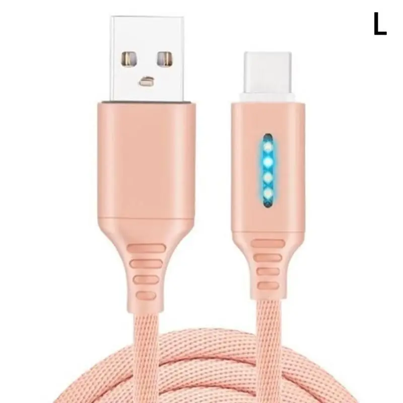 Розовый Светодиодный кабель Micro USB 3 А для быстрой зарядки, Кабель Microusb для samsung/Xiaomi/iphone Android, провод для мобильного телефона - Цвет: Розовый