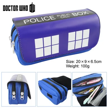 

Doctor Who Police Box Cosplay Pen Bags Zipper School Pencil Case Box Cosmetic Makeup Bag Storage Bag Gift
