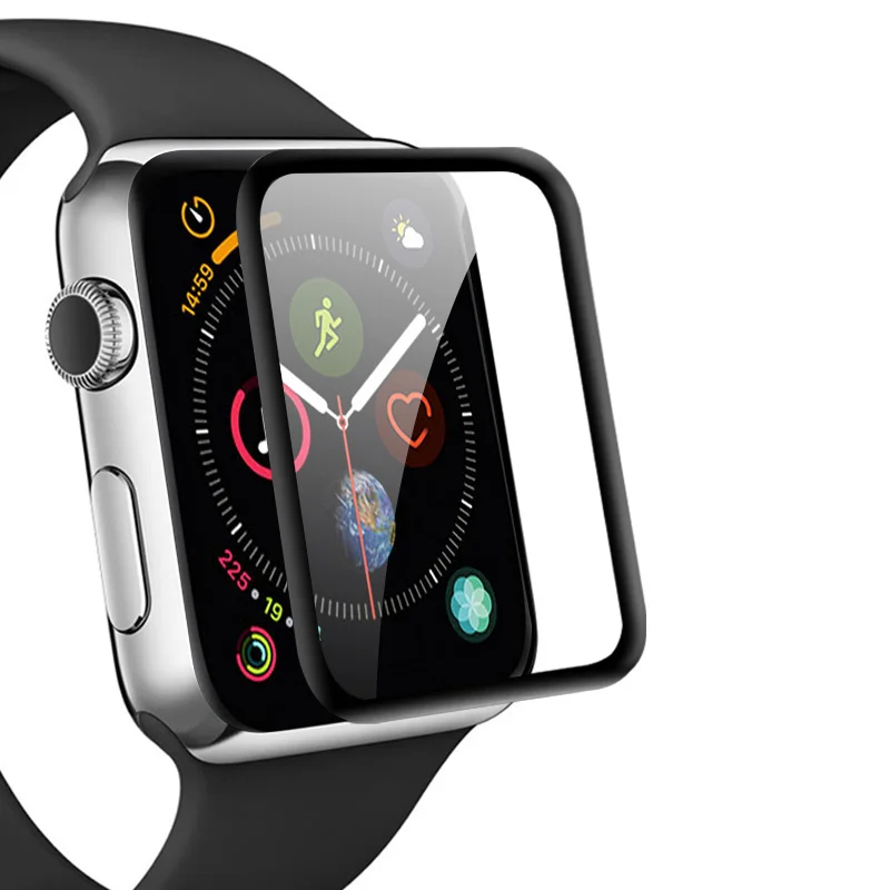 9D стеклянная пленка для Apple Watch Series 4 3 2 1 полное покрытие из закаленного стекла для iWatch 38 мм 40 мм 42 мм 44 мм Защитная пленка для экрана