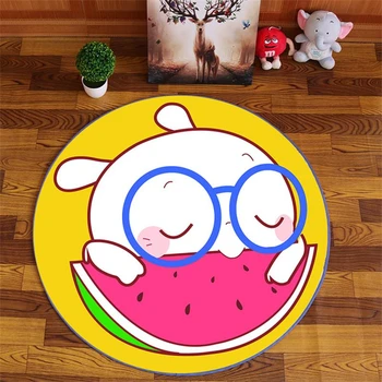 

Nordic Round Cartoon Carpet Home Living Room Child Game Chair Carpets Bedroom Bedside Blanket Rug Study Yoga Tent Teppich Mat