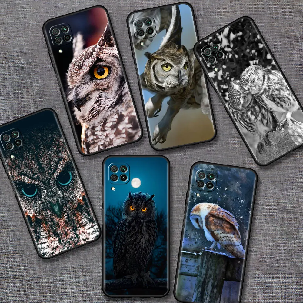 Animal Bird Owl Night Phone Capa For Huawei P30 P Smart Z 2019 P20 P40 Pro P10 Lite P40Lite E 2021 2018 Soft TPU Case | Мобильные