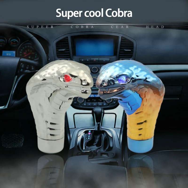 Universal Car Gear Shift Snake-shaped Head Luminous Shift Lever Auto Car Manual Gear Knob Stick