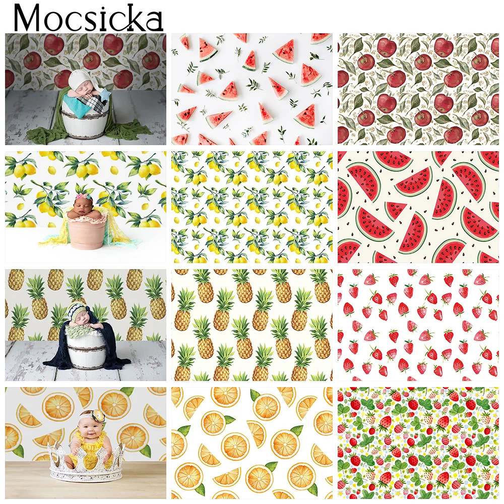 

Lemon Strawberry Orange Watermelon Pineapple Theme Cake Smash Birthday Portrait Backdrop Newborn Kids Girls Portrait Background