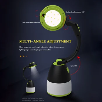 

IPX45 Camping Light Multifunctional Camping Light Spotlight Camping Lantern Rechargeable LED Lantern 5-8 Hours 3.7V-4.2V