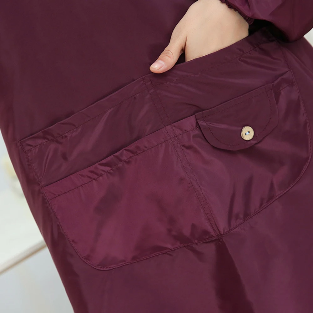 2020 Women Waterproof Oil Proof Home Kitchen Cooking Apron Long Sleve Baking BBQ Chef Smock Kitchen Accessory