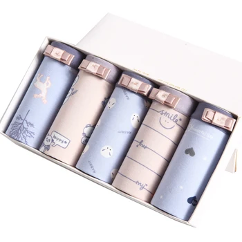 

ZJX Cotton Panties 5Pcs/lot Women's Briefs Underwear Sexy Printing Bow Panty Breathable Ladies Underpants Female Lingerie