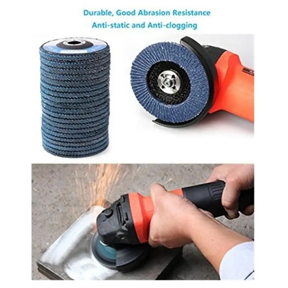 10 Discos de lijado profesionales para amoladora angular, 115mm, 4,5, 40/60/80/120