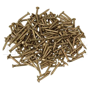 

100pcs Furniture Archaize Copper Miniature Nail with Round Head Brass 10mm
