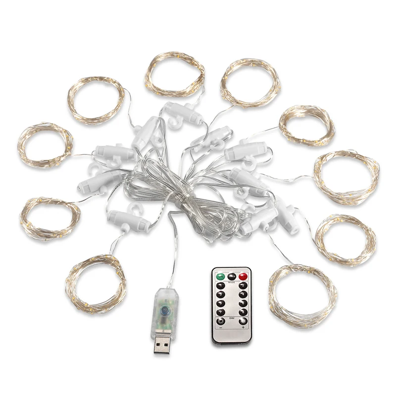 thumbnail image 1 of 3X1 3X2 3X3M Christmas Garlands LED Wedding Fairy USB String light Christmas fairy Light garden party Curtain Decor, 1 of 5
