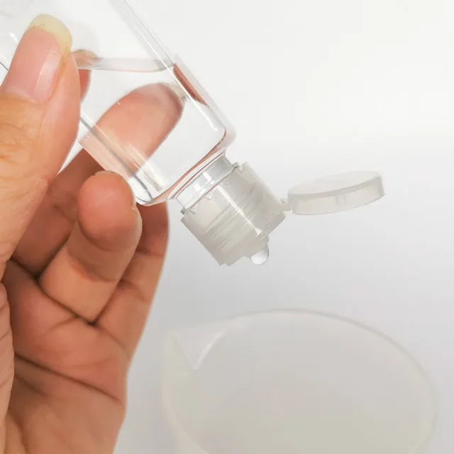 10pcs 30ml Trapezoidal Empty Hand Sanitizer Bottles Refillable Plastic Container Transparent Gel Bottle 3