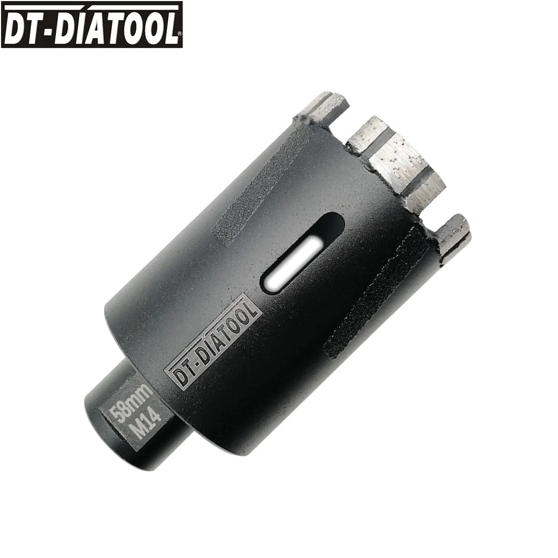 

DT-DIATOOL 1pc Dia 58mm Welded Diamond Drilling Core Bit granite marbel Dry Hole Saw With Side Protection M14 thread