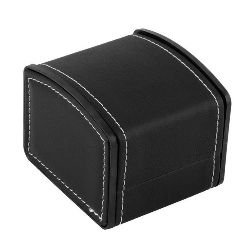 2 Pcs Luxury Watch Hard Box Gift Boxes Leather with Pillow Jewelry Watch Packaging for Bangle Wristwatch Box, Black& Red
