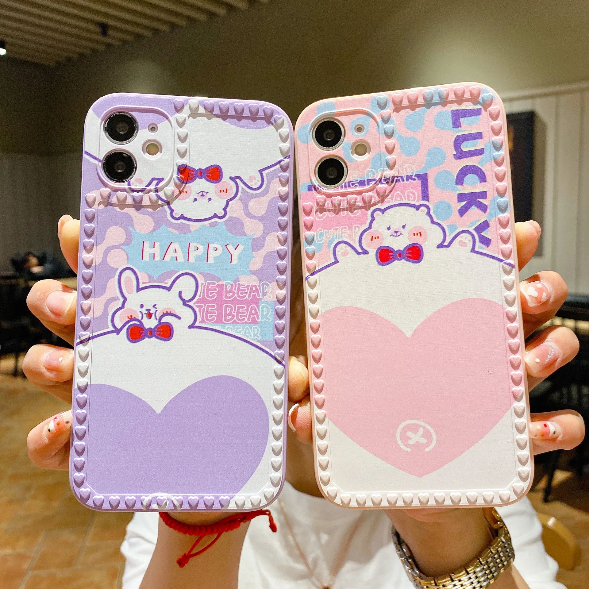 Creative Cartoon Cute Silicone Elastic Soft Case For IPhone 12 11 Pro Mini XR X XS Max 7 8 SE 2020 6 6s Plus Original Cover