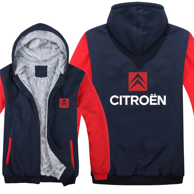 Для Citroen толстовки мужская зимняя куртка высокого качества Мужская повседневная шерстяная подкладка унисекс повседневное флисовое Пальто Толстовка пуловер - Цвет: 9
