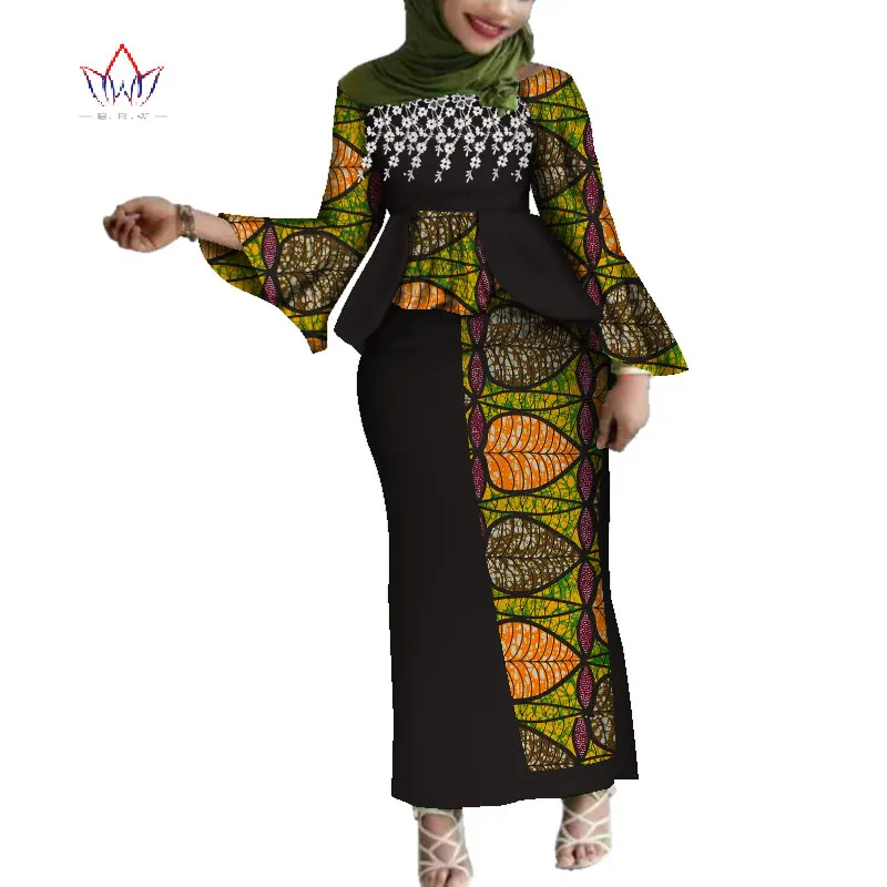 Mais tamanho moda africano conjuntos para mulher