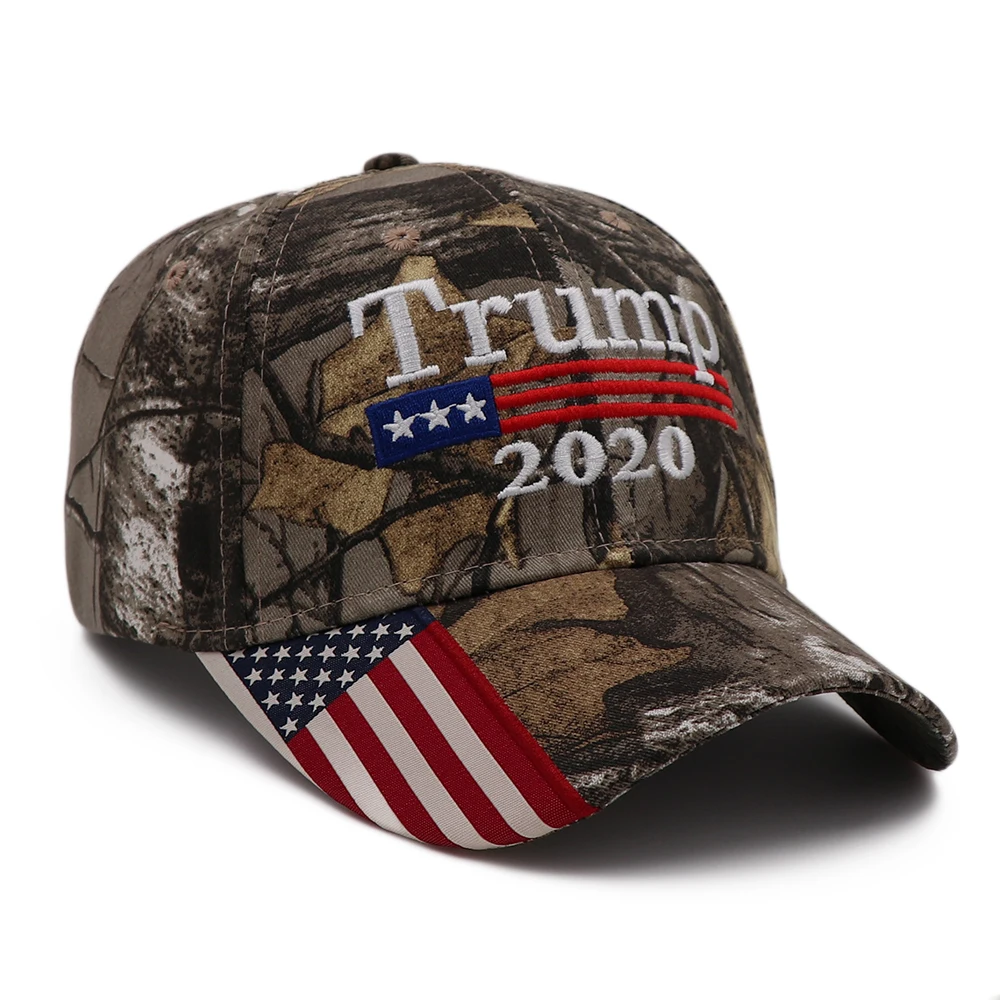 

[SMOLDER]New 100% Cotton Trump2020 Hat Outdoor 3D Embroidered USA Flag For Women men Baseball Caps