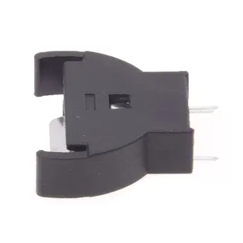 

10 Pieces Plastic Shell CR2032 Button Cell Battery Sockets Holder Case Black