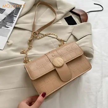

Retro Stone Pattern Messenger Bag Women PU Leather Portable Rivet Flap Shoulder Crossbody Pouch