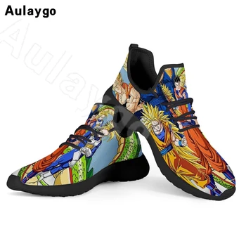 

Aulaygo Children Flats Shoes Kids Sneakers Boys Sports Double-sided Printing Anime Dragon Ball Pattern Breathable Sole Footwear