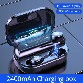 

Bluetooth 5.0 Earphone 9D Stereo Sports waterproof Earphone Fingerprint Touch Wireless Headphones 2400mAh Charging Box With Mic
