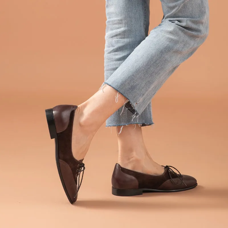 BeauToday Flats Women Cow Leather 