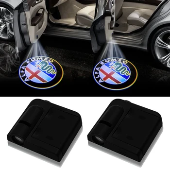 

2pcs wireless Led car door welcome Laser projector Logo ghost shadow lights For Alfa Romeo 159 147 156 giulietta 147 car styling