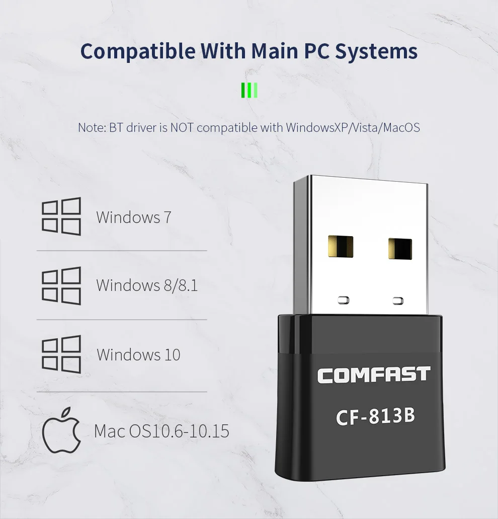[Wifi+Bluetooth-compatible] 2 in 1 Wireless Network Card 650Mbps Mini USB Adapter BT4.2 Bluetooth-compatible Dongle | Компьютеры и