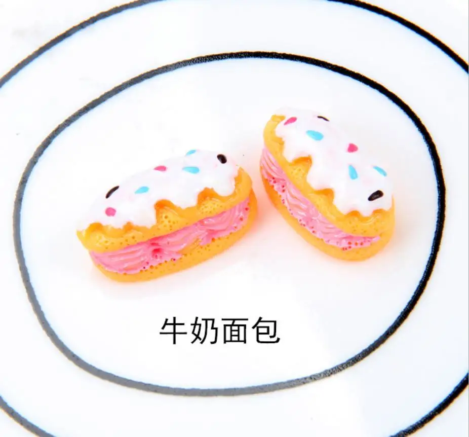 Коричневый Kawaii плоские пластмассовые покерная форма хлеб Моделирование еда искусство Flatback Кабошон DIY ремесло украшения Аксессуары - Цвет: Коричневый