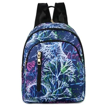 Рюкзак Для женщин Стиль Мода в Корейском стиле-Стиль оксфорды холщовые, школьные сумки анти-кражи Для женщин печатных Повседневное рюкзак