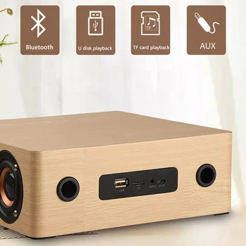 

Wooden Bluetooth Alarm Clock Speaker 3600mAh Battery Support Audio Input TF Card