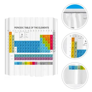 

1 Pc Periodic Table Shower Curtain Waterproof Polyester Bath Curtains Bathing Accessory for Home
