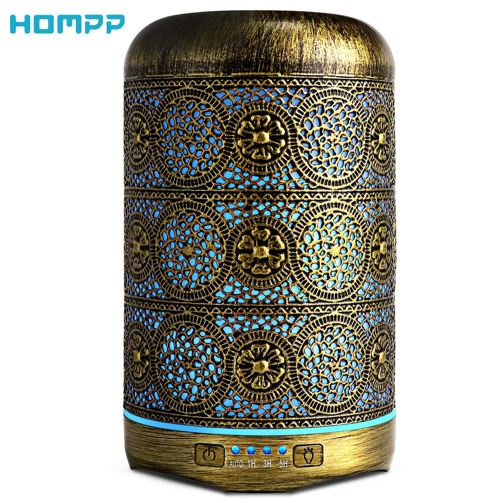 Bronze Color Эфирные масла диффузор увлажнитель воздуха Утюг ароматерапия машины 7 цветов Ночной свет таймер офис спальня 260 мл Автоматическое отключение - Цвет: Bronze Color