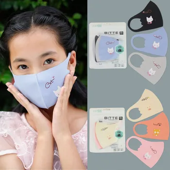 

3PC Unisex Washable Anti Dust Faceshield Anti-ultraviolet Printed Children Face Covering Windproof Protective Mouth-muffle#Y5
