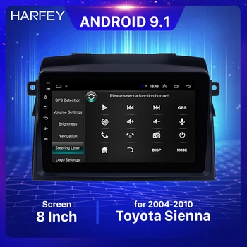 

Harfey 8 inch Car GPS Navigation Radio Screen Android 9.1 for Toyota Sienna 2004-2010 Auto Stereo Player support Digital TV DVR