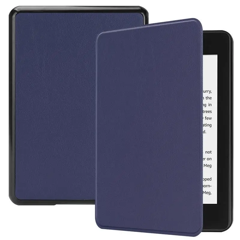 Чехол для Amazon Kindle Paperwhite 4( 10th gen) три сложенные Стенд Флип Магнитный Смарт Пробуждение планшет оболочки+ стилус - Цвет: Dark Blue