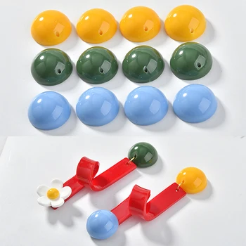 

Avocado Green Chicken Yellow Perforated Resin Semi-Circular Patch DIY Earrings Clip-on Earrings Jewelry Materials 10 pcs