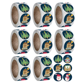 

Christmas Ornaments Sticker Rolls 500 PCS Per Roll Very Suitable for Christmas Themed Christmas Snowman Decorations
