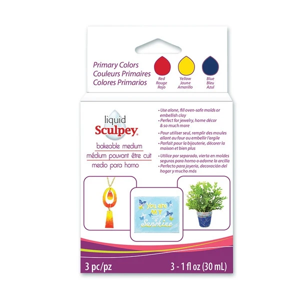 Set of decorative gel Liquid Sculpey Multipack &quotPRI1 Primary&quot 3 colors 30 ml each art. ALS Art Sets Supplies Office School |