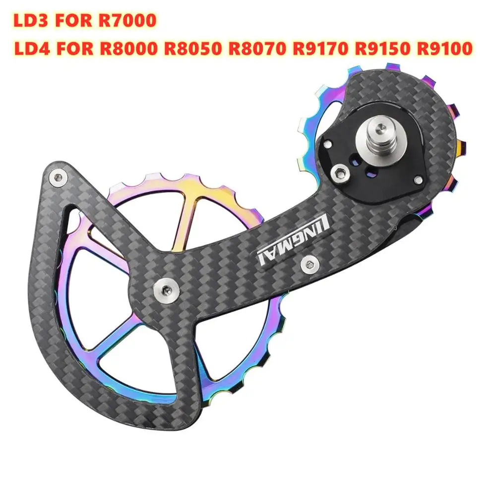 Bicicleta rolamento de cerâmica fibra carbono jockey polia roda conjunto traseira desviadores roda guia para/ultegra/dura ace/105