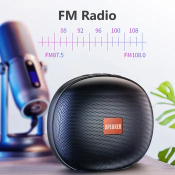 

Radio FM Mini Bluetooth Speaker Portable Wireless Loudspeaker Sound HIFI 3D Stereo Music Surround Outdoor Support TFCard
