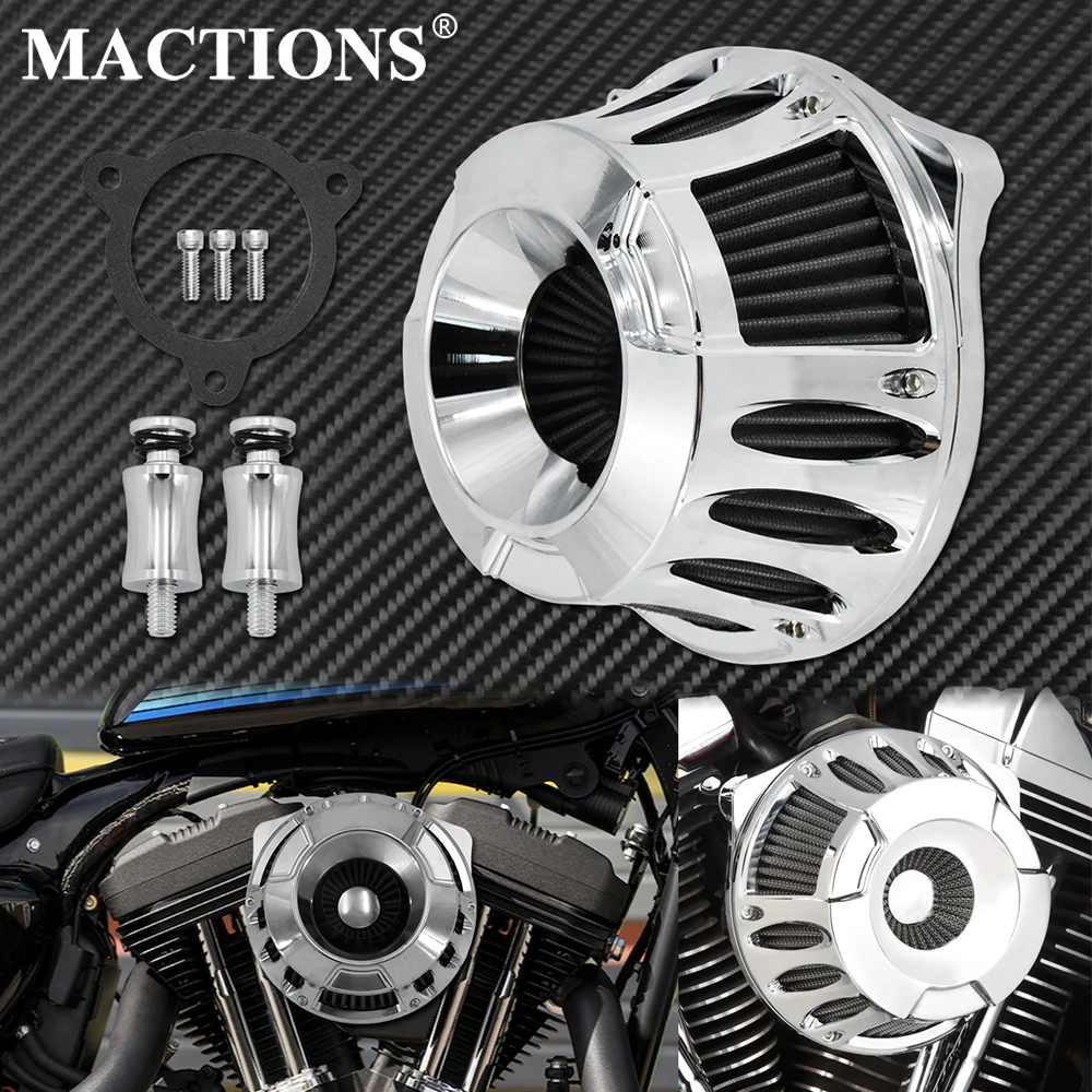 Motorcycle Air Cleaner Filter Chrome CNC Aluminum For Harley Touring