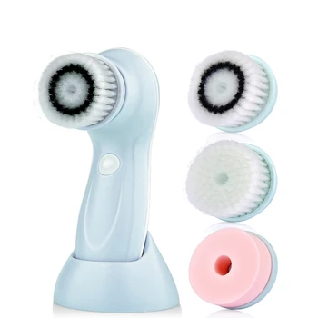 

3Heads/Set Multifunctional Electric Face Cleanser Usb Rechargeable Facial Washing Cleaning Brush Machine Face Skin Care Tools (B