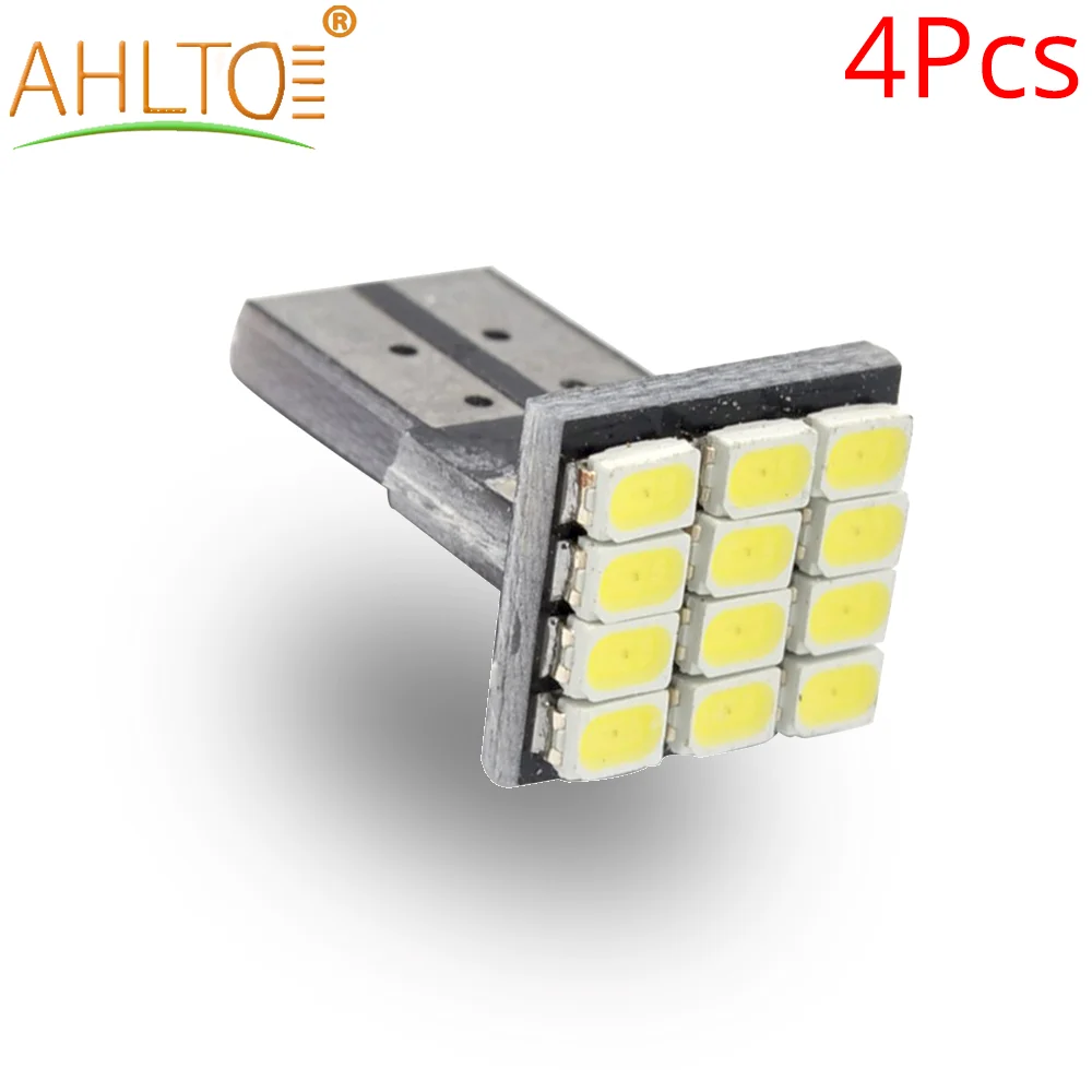 4 шт. T10 W5W Canbus 1206 12SMD светодиодный задний фонарь для автомобиля 12 В постоянного