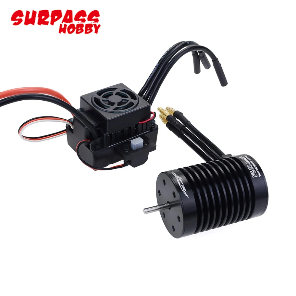

Rc Waterproof F540 V2 3300KV/4370KV Sensorless Brushless Motor & 60A Brushless ESC+ Program Card For 1/10 RC Truck Monster Buggy