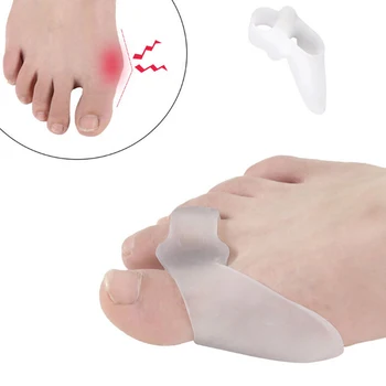 

1Pair 1 Hole Toe Separator Thumb Valgus Protector Toe Separator Silicone Fingers Hallux Valgus Insoles Shoes Inserts