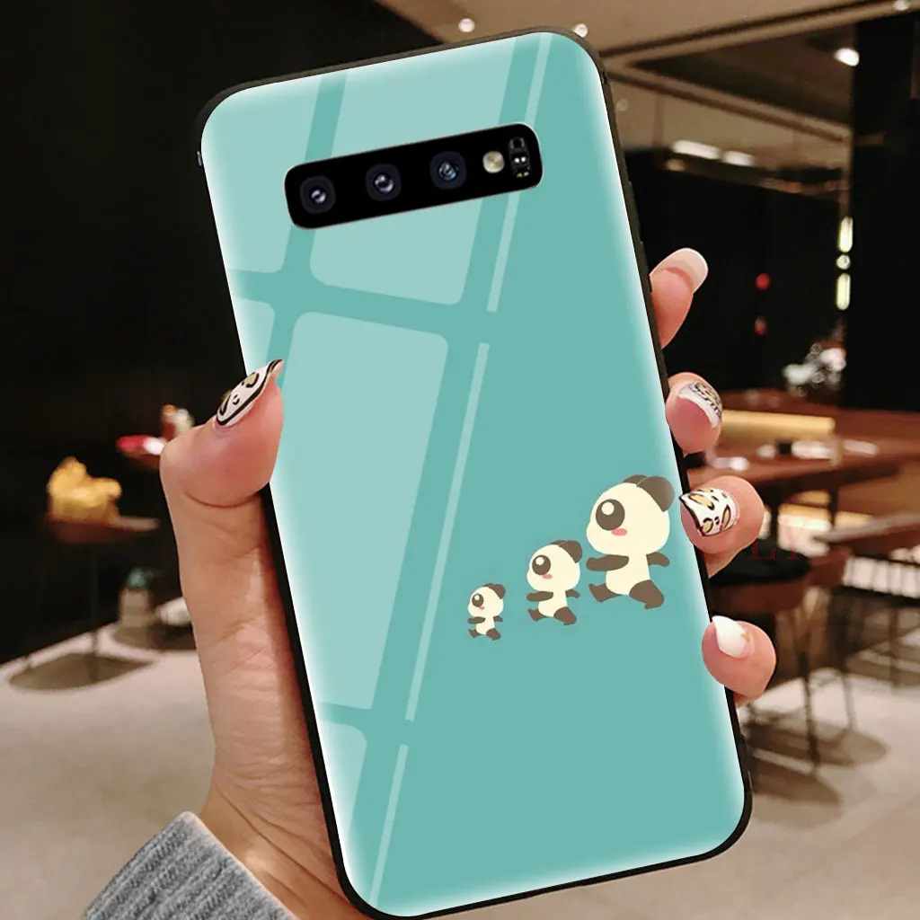 Милый мультяшный стеклянный чехол с короной для Samsung Galaxy S8 S9 S10 Plus Lite S6 S7 Edge Note 8 9