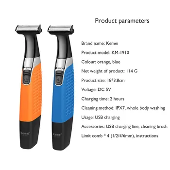 

Electric Shaver Portable Safety Razor Reciprocating Mens Shaving Rechargeable Electric Beard Trimmer Wet-Dry Dual Use